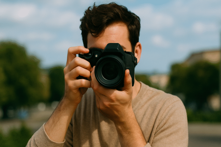 Fotograf wykonujący zdjęcie