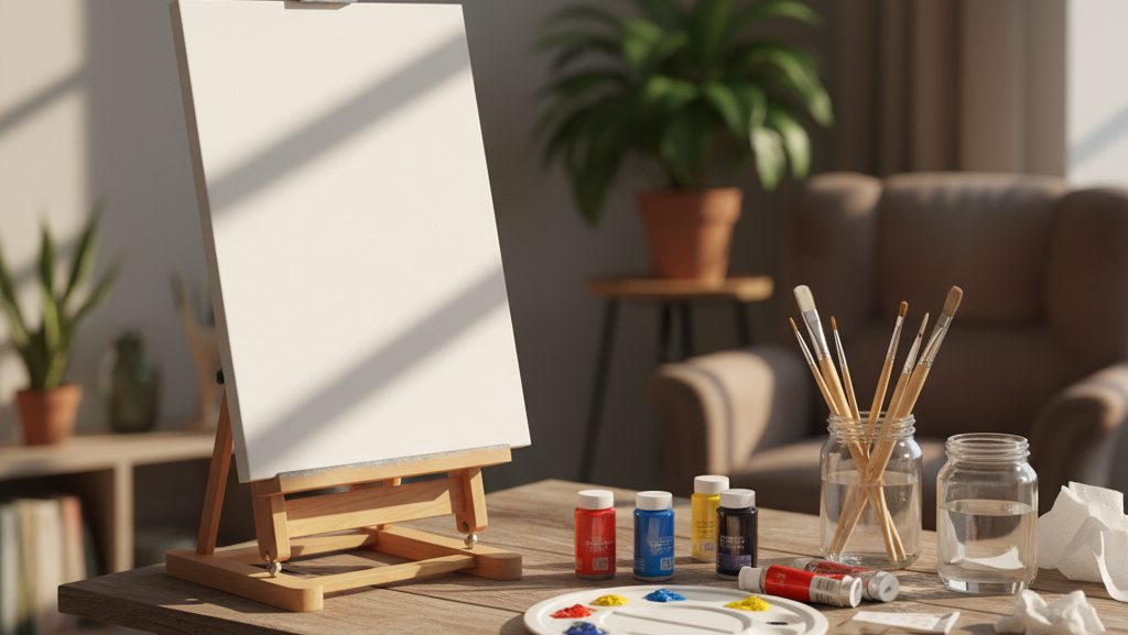 Obraz pokazujący rzeczy do malowania
